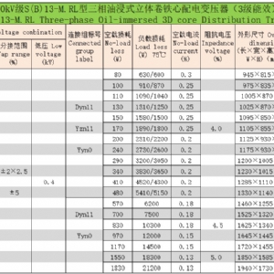 立體卷鐵心三相油浸式配電變壓器